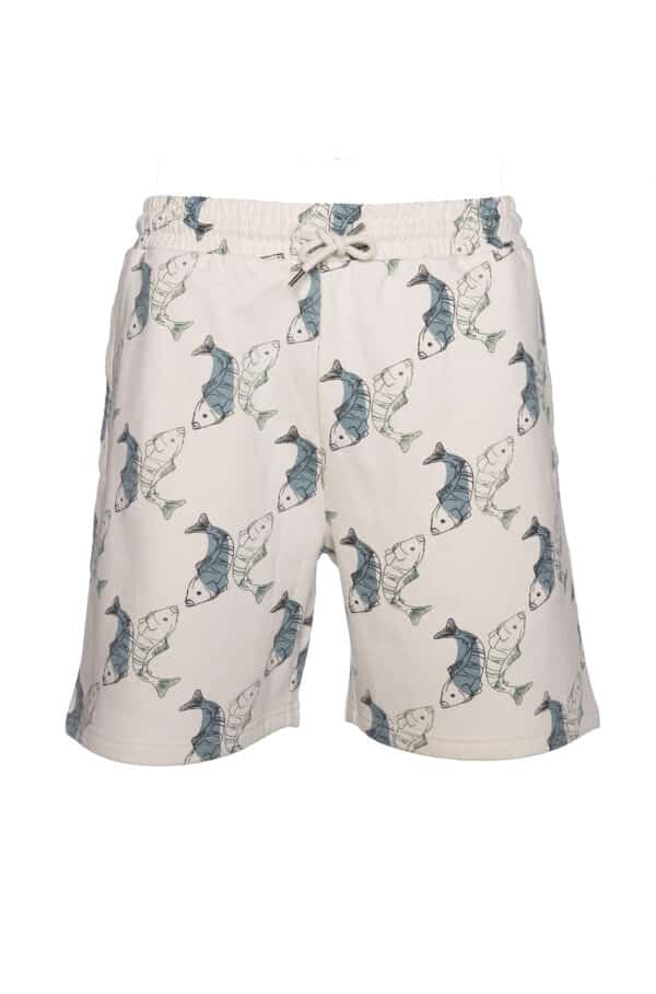 sweatshorts with a fish all over print