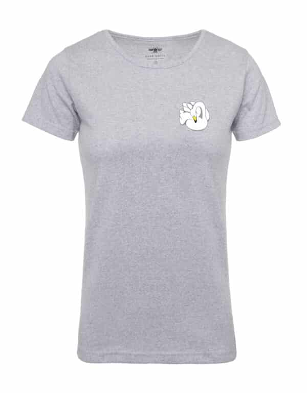 Womens fitted T-shirt with a swan print