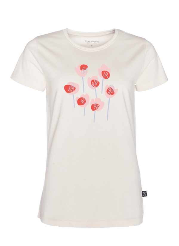 Women´s fitted T-shirt with tulip print